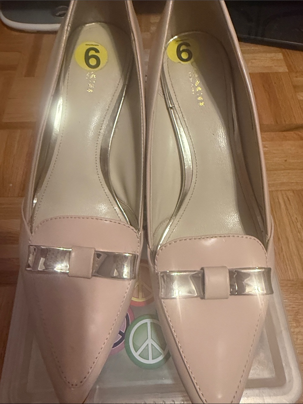 Coach Pink Pointed Toe Bow Loafers